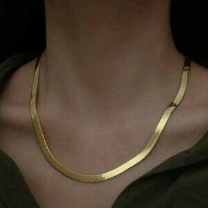 Gold Plated Stainless Steel 2mm Snake Necklace